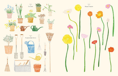 IL GIARDINO ADESIVI E TAVOLE DA COLORARE DI Zoé De Las Cases ed. Ippocampo