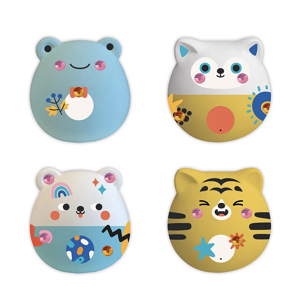 KIT CREATIVO 4 ANIMALI IN GESSO DA DECORARE JANOD