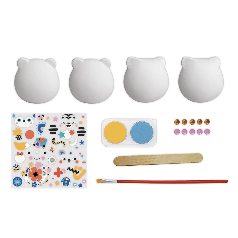 KIT CREATIVO 4 ANIMALI IN GESSO DA DECORARE JANOD